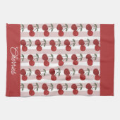 Two Red Cherries Illustration | Cute Fruit Art  Geschirrtuch (Horizontal)