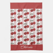 Two Red Cherries Illustration | Cute Fruit Art  Geschirrtuch (Vertikal)