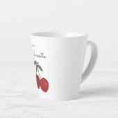 Two Red Cherries Illustration | Cute Fruit Art  Milchtasse (Rechte Ecke)