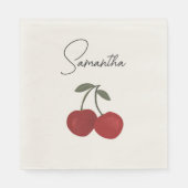 Two Red Cherries Illustration | Cute Fruit Art  Serviette (Vorderseite)