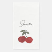 Two Red Cherries Illustration | Cute Fruit Art Serviette (Vorderseite)