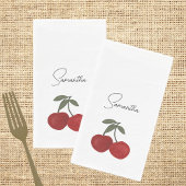 Two Red Cherries Illustration | Cute Fruit Art  Serviette