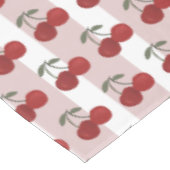 Two Red Cherries Illustration | Cute Fruit Art  Tischdecke (Schrägansicht)