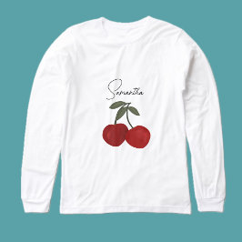 Two Red Cherries Illustration | Cute Fruit Art  Tri-Blend Shirt