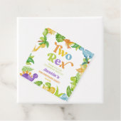 Two Rex Dinosaur 2nd Second Birthday Party Geschenkanhänger (Beispiel)