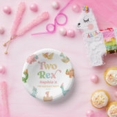 Two Rex Dinosaur 2nd Second Birthday Party Pappteller (Party)