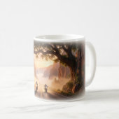 Two Riders Baum Bogen Canyon Morgendämmerung Straß Kaffeetasse (VorderseiteRechts)