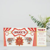 Two Ring Circus, 2nd Birthday Ticket Invitation (Stehend Vorderseite)
