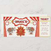 Two Ring Circus, 2nd Birthday Ticket Invitation (Vorne/Hinten)