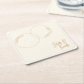 Two Rings Minimalist Wedding Paper Coaster Rechteckiger Pappuntersetzer (angewinkelt)