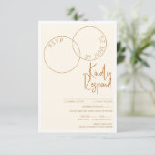 Two Rings Response Card RSVP Karte (Stehend Vorderseite)