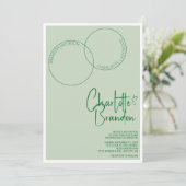 Two Rings Wedding Invitation Einladung (Stehend Vorderseite)