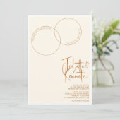 Two Rings Wedding Invitation Einladung (Stehend Vorderseite)