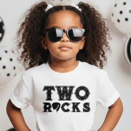 Two Rocks Guitar Pick 2nd Birthday Party Baby T-shirt