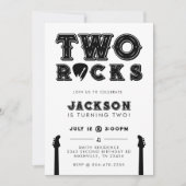 Two Rocks Guitar Pick 2nd Birthday Party Einladung (Vorderseite)