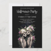 Two Romantic Gothic Human Skeletons Embracing Einladung (Vorderseite)