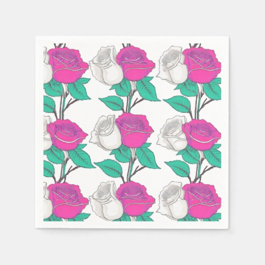 Two Rose Napkin Serviette (Vorderseite)