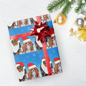 Two Santa Cavalier King Charles Spaniels Paper Geschenkpapier