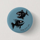 Two scary fish, personalized button (Vorderseite)