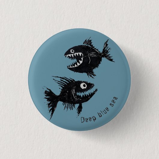 Two scary fish, personalized button (Vorderseite)