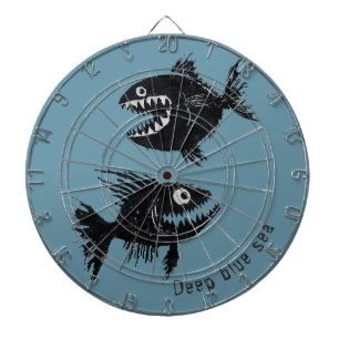 Two scary fish, personalized dartscheibe