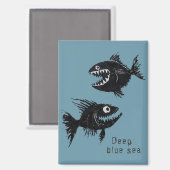 Two scary fish, personalized magnet (Vorderseite/Rückseite)