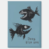 Two scary fish, personalized magnet (Vorderseite)