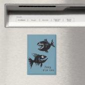Two scary fish, personalized magnet (In Situ (Geschirrspüler))
