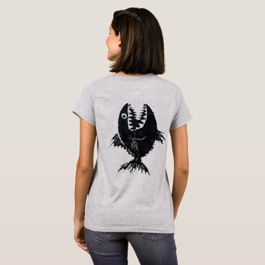 Two scary fish, personalized T-Shirt (Schwarz voll)