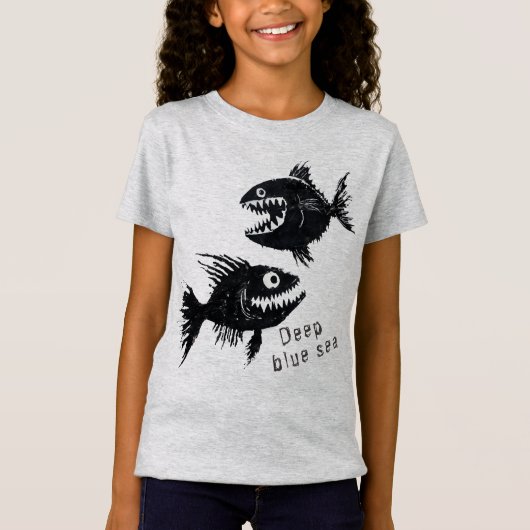 Two scary fish, personalized T-Shirt (Vorderseite)