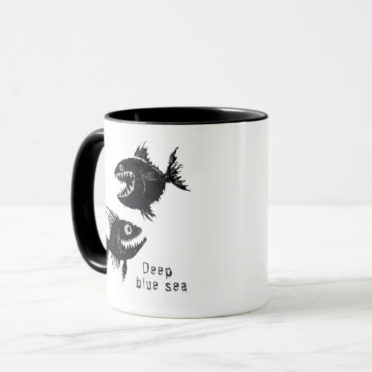 Two scary fish, personalized tasse (Vorderseite Links)
