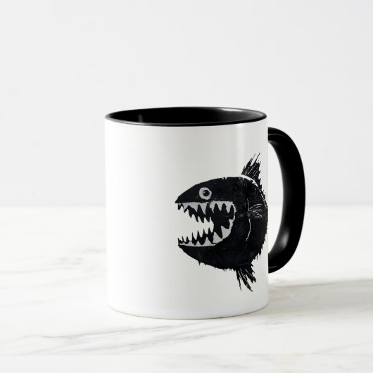 Two scary fish, personalized tasse (VorderseiteRechts)