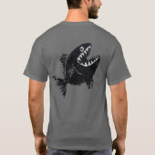 Two scary fish, tattoo style, personalized T-Shirt (Rückseite)
