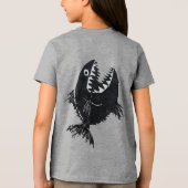Two scary fish, tattoo style, personalized Tri-Blend shirt (Rückseite)