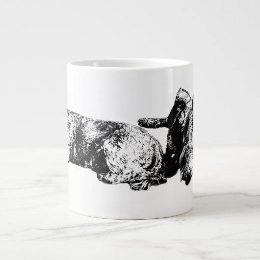 Two Schnauzers – Black & White Dog Mug Jumbo-Tasse (Vorderseite)