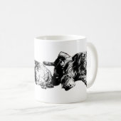 Two Schnauzers – Black & White Dog Mug Kaffeetasse (VorderseiteRechts)