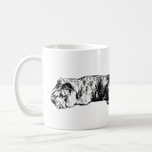 Two Schnauzers – Black & White Dog Mug Kaffeetasse (Links)