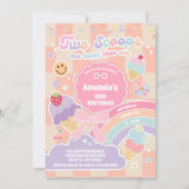 Two Scoop Eiscreme Groovy Daisy 2. Geburtstag Einladung (Vorderseite)