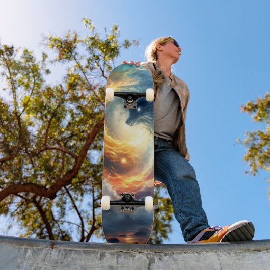 Two sea monsters chase each other, fantasy  skateboard (Außen 1)