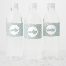 Two Sea Whales Blue & Gold Boutique Baby Dusche
