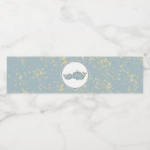 Two Sea Whales Blue & Gold Boutique Baby Dusche Wasserflaschenetikett (Einzelnes Label)