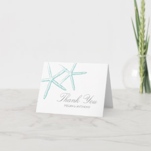 Two Seafoam Green Starfish Wedding Vielen Dank Dankeskarte