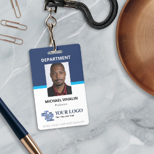 Two Shades Blue Fügen Sie Ihr Logo & Foto hinzu Ausweis