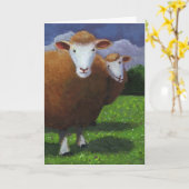 Two Sheep: Acrylic Painting: Anniversary Karte (Gelbe Blume)