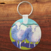 Two Sheep In Field Schlüsselanhänger (Vorderseite)