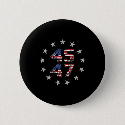Two Side 45 47 Trump 2024 American Flag (auf der R Button (Vorderseite)
