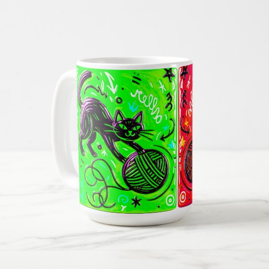 Two-Sided Cat Kaffeetasse (Vorderseite Links)