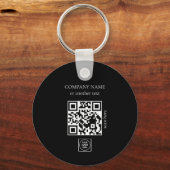 Two Sided Logo QR Code Black Business Keychains Schlüsselanhänger (Rückseite)