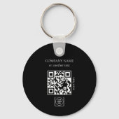 Two Sided Logo QR Code Black Business Keychains Schlüsselanhänger (Rückseite)
