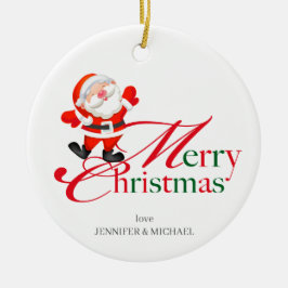 Two sided Merry Christmas Love Keramik Ornament